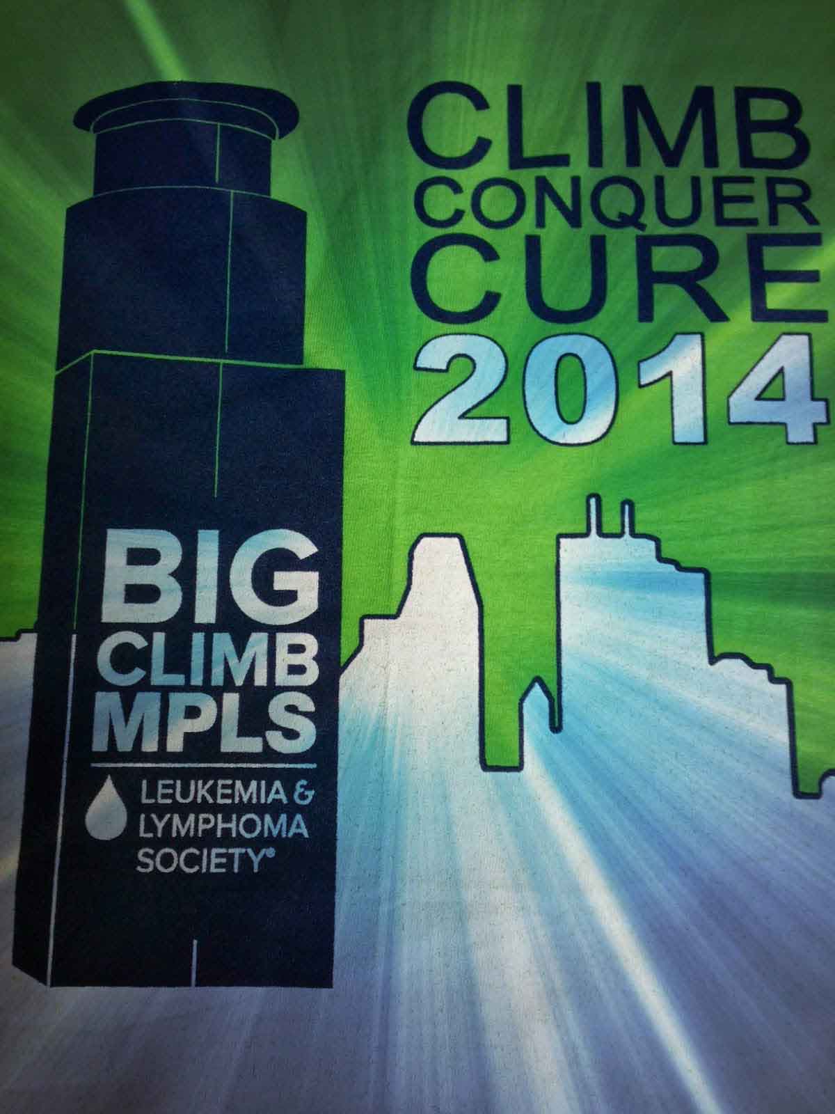 The Big Climb 2014 promotional poster that reads Climb conquer Cure 2014