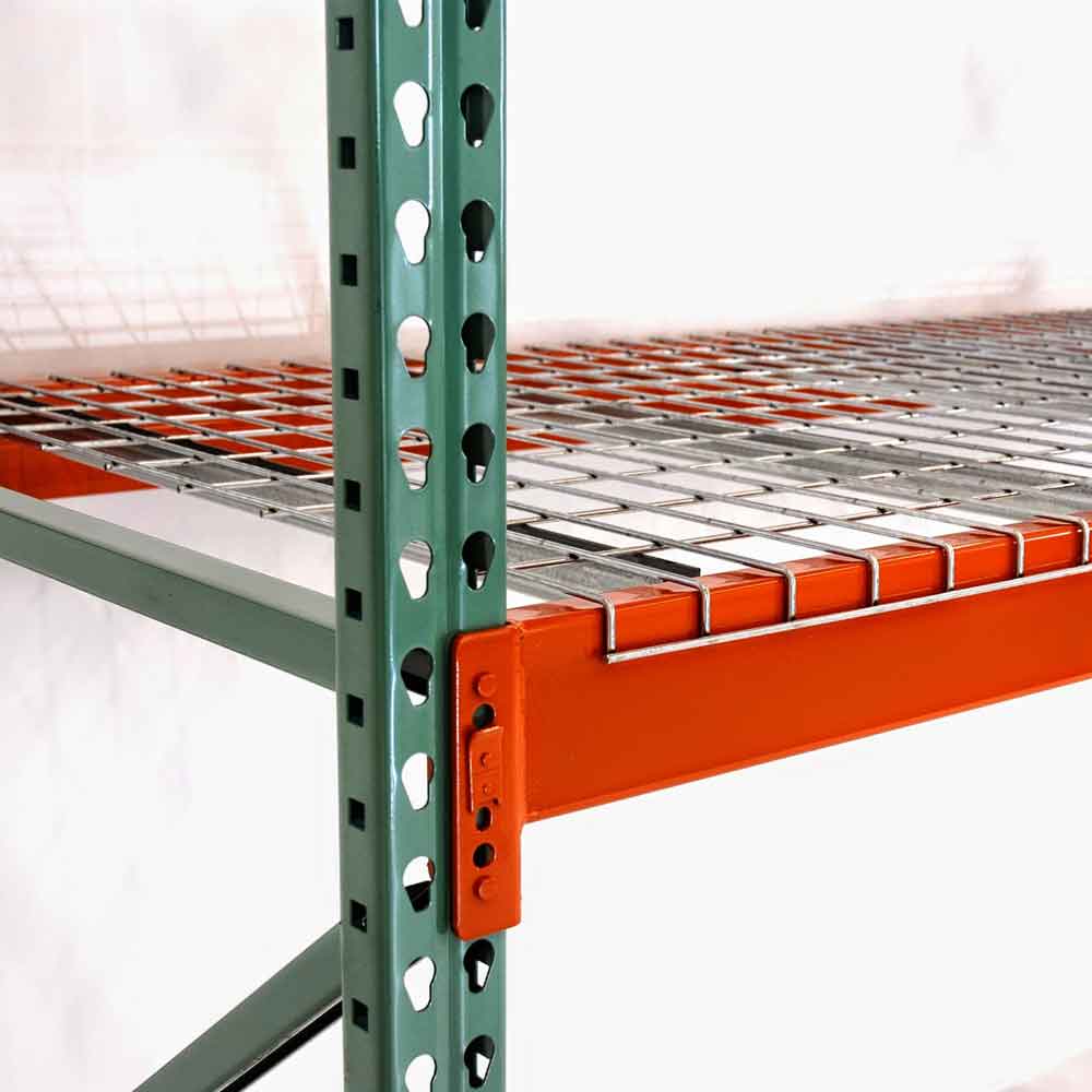 pallet rack with a metal grate