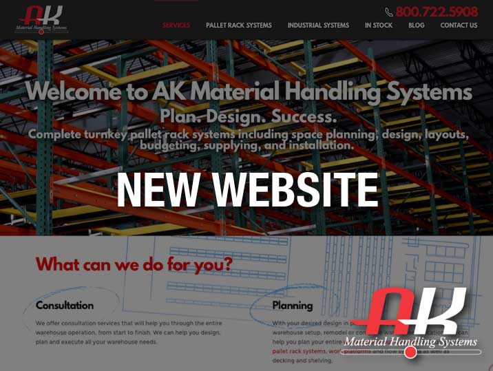 Text that reads "New Website" shows over a picture of AKMHS new website