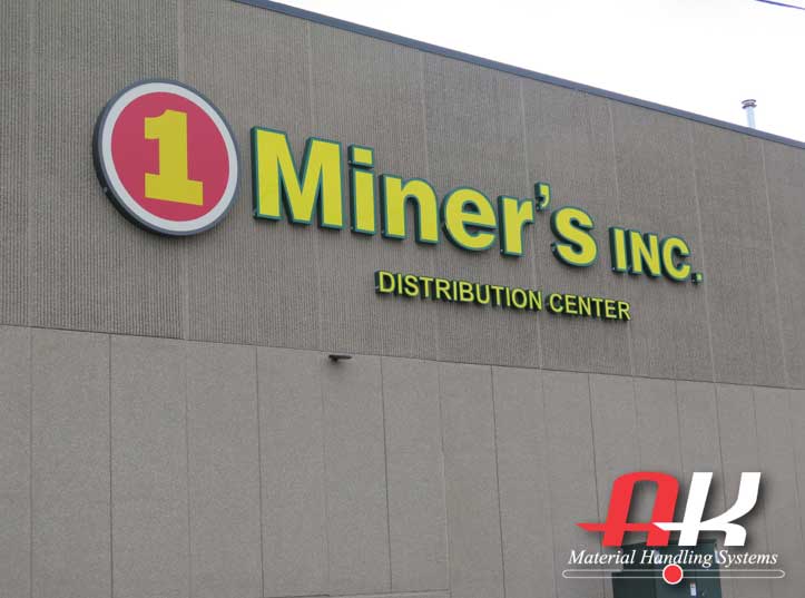 An exterior shot of Miner's distribution warehouse