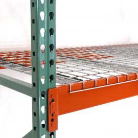 pallet rack with a metal wire shelf