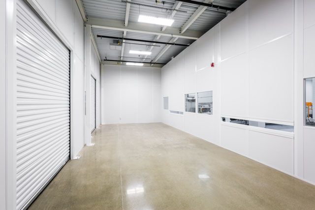 Interior of a positive pressure clean room used to protect the space from contaminants.