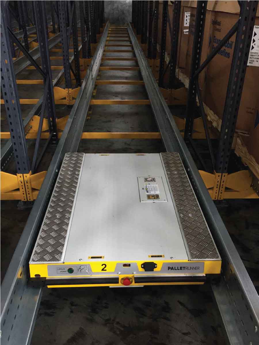 A single pallet runner for a shuttle system