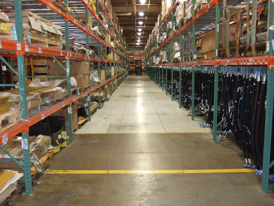 Selective rack being used in unique ways in a manufacturing warehouse