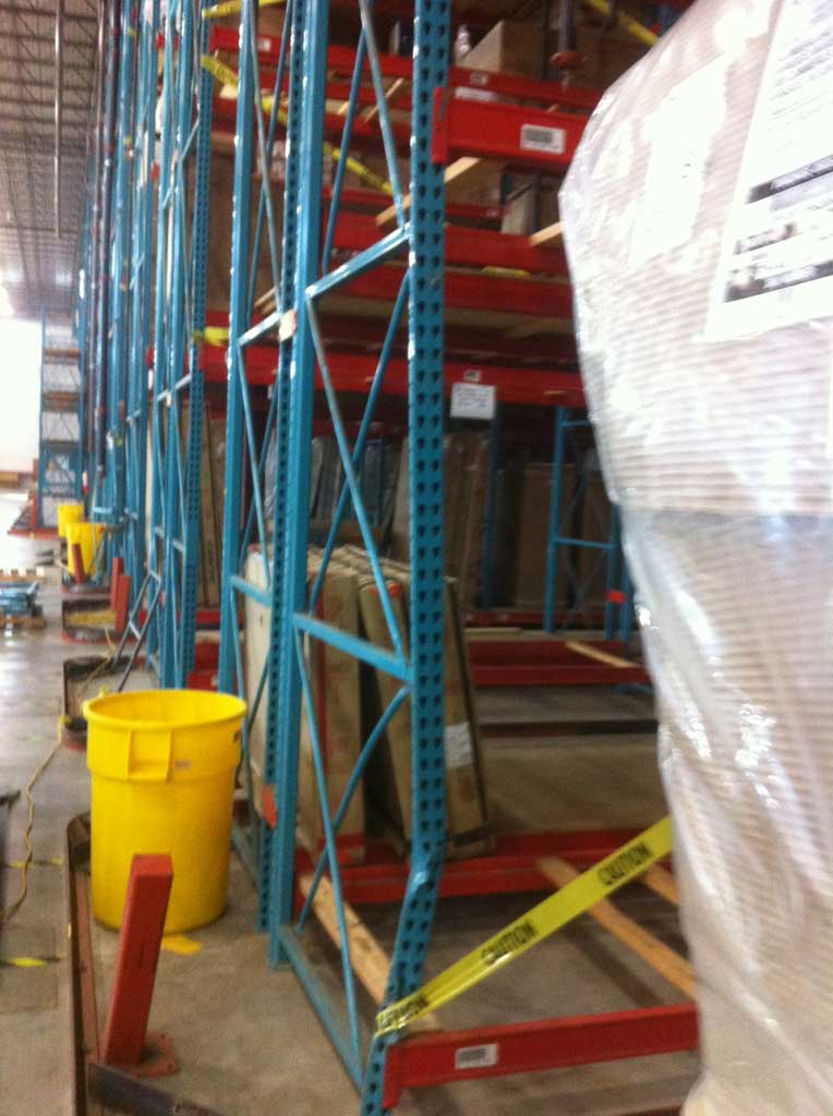 damaged pallet rack frame