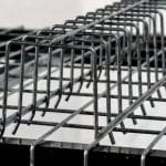 metal basket on a wire decking