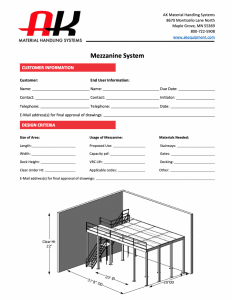 Mezzanine design form
