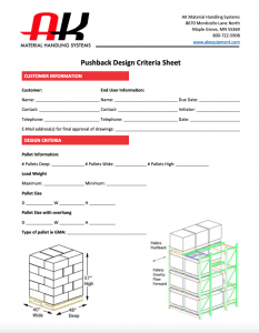 Pushback design criteria sheet